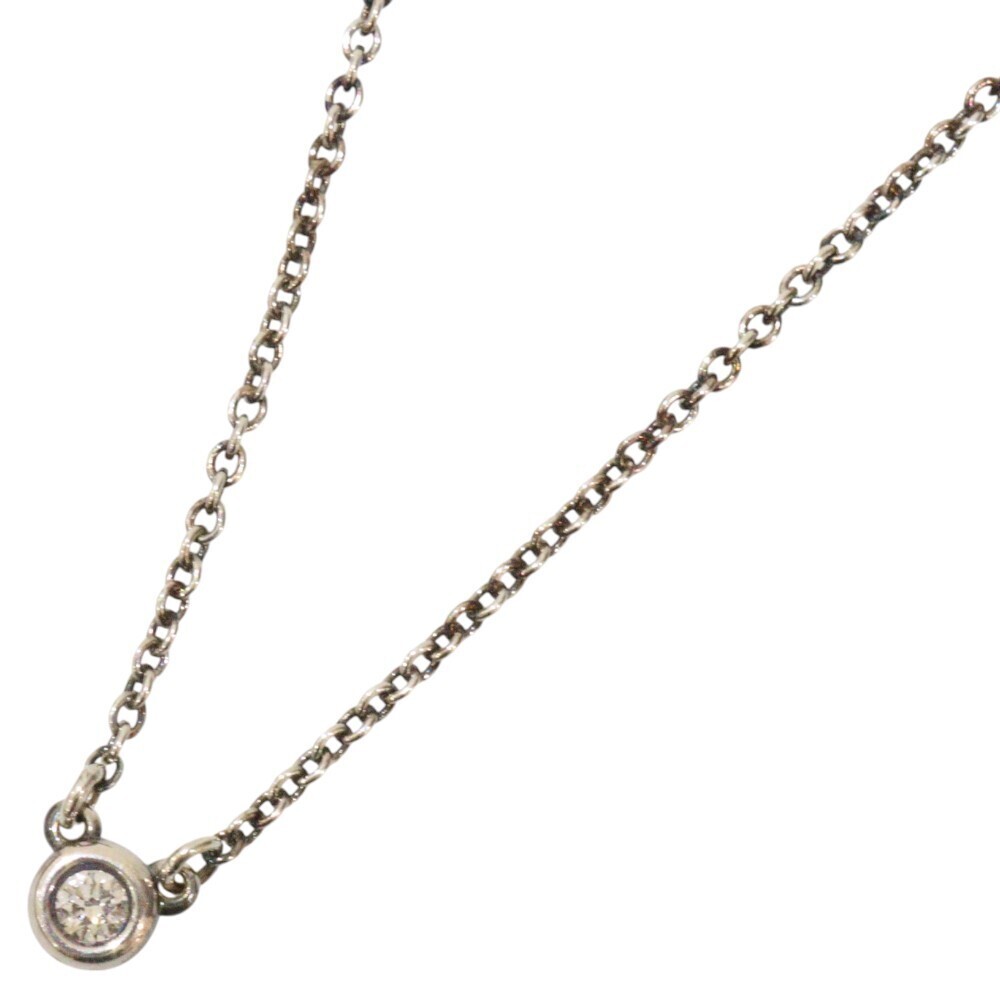 TIFFANY Co By the Yard Necklace Sterling Silver Single Diamond Bag